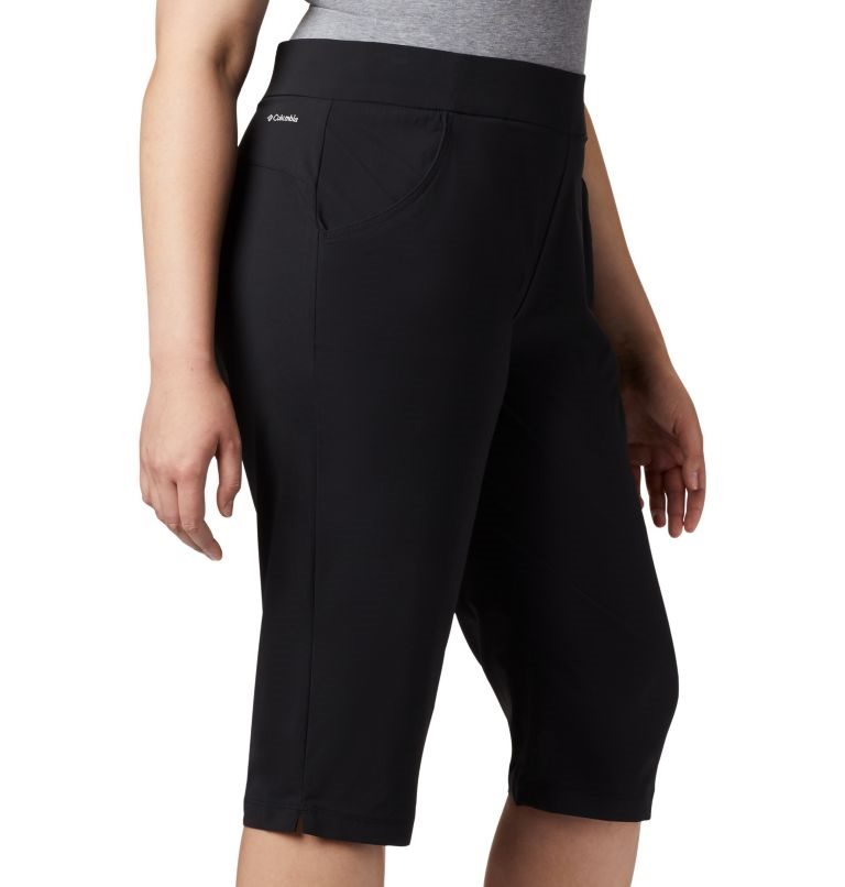 Women's Columbia Anytime Casual Capris Sport Pants Black | Plus Size CA-TL8C3